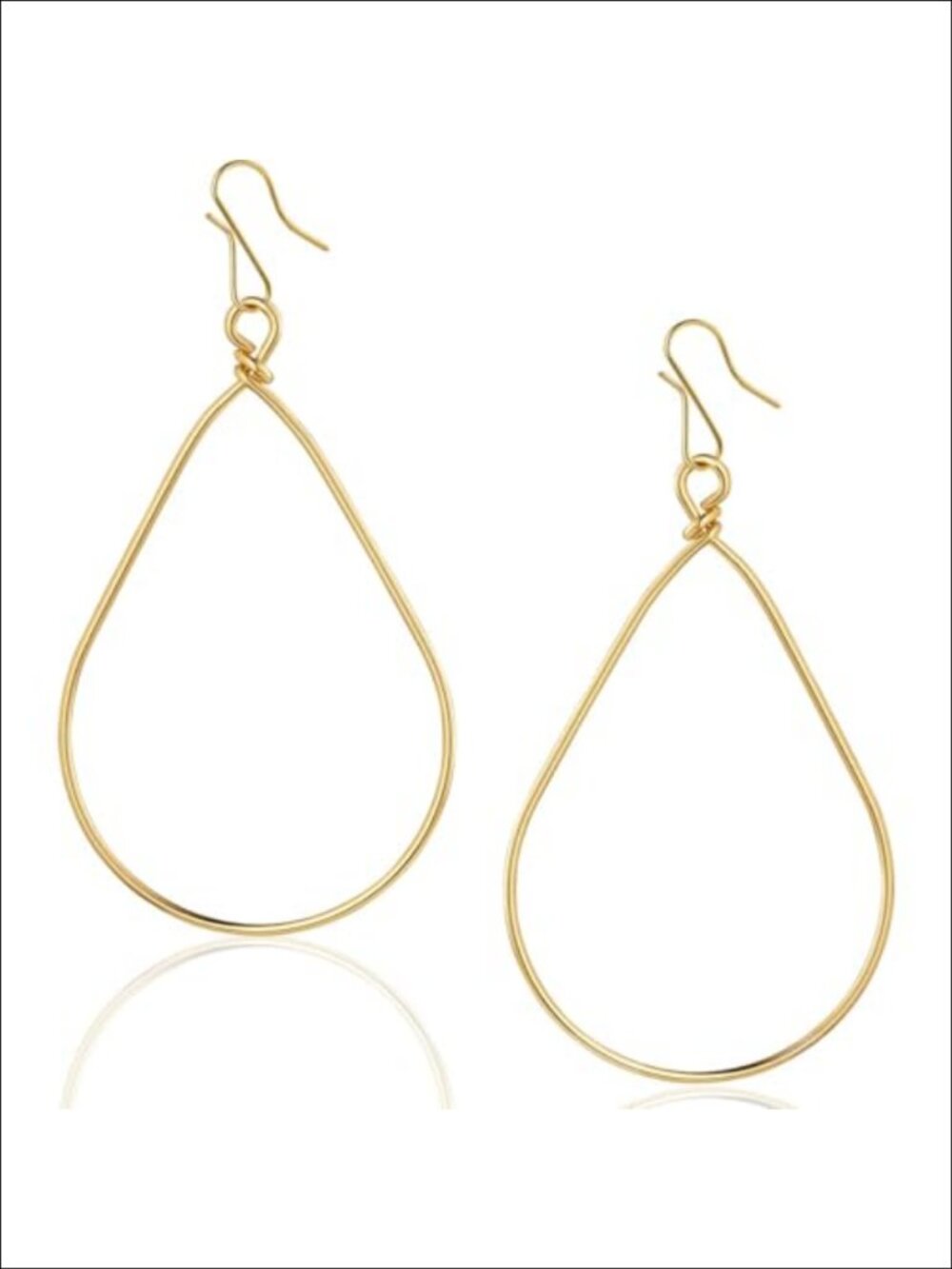 18K Gold Plated Teardrop Hoop Dangle Earrings for Women Minimalist Drop Hoops